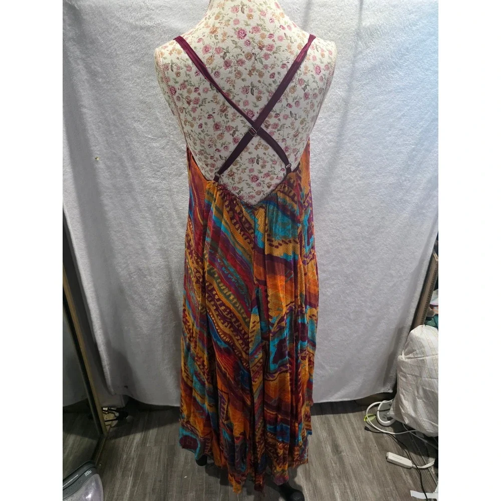 Free People Sahara Desert Maxi Western Cowgirl Boho Handkerchief Hem Retro Indie - Picture 3 of 7